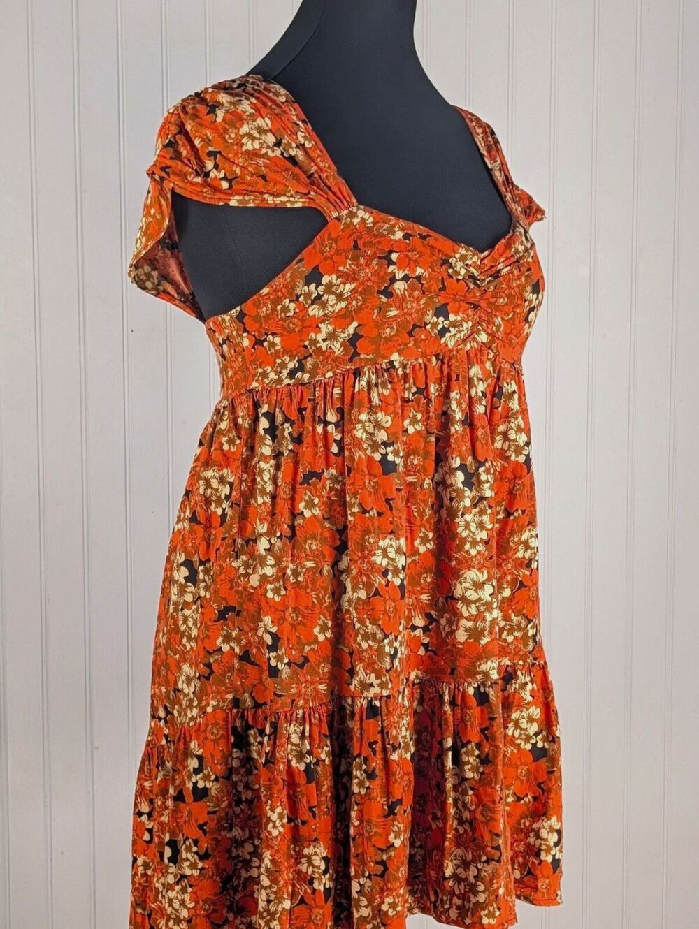 Free People Pattern Play Mini Dress in Red/Orange Floral Size S/P